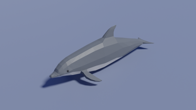 cartone animato delfino 3d modello in 3dexport lowpoly animale mammifero acqua mare oceano pesce 3d print model - Mito3D