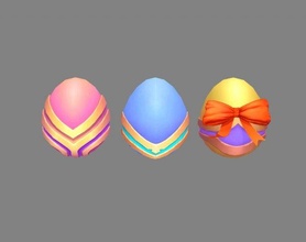 cartoon easter eggs coloredeggs luckydraw lucky gambling luck throwingeggs brokeneggs lowpolymodel hand painted lottery luckydog models 3d print model - Mito3D