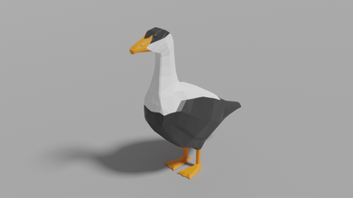 cartoon eider lowpoly animal bird arctic winter nature wings duck 3d print model - Mito3D