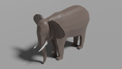 cartoon elephant 3d model in 3dexport lowpoly animal mammal africa nature 3d print model - Mito3D