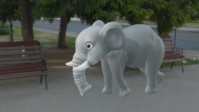 dibujos animados elefante cartoon elephant animal equipado licuadora 3d print model - Mito3D