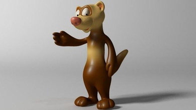 dibujos animados hurón equipado 3d modelo in fauna silvestre 3dexport nutria armiño furet personaje toon fantasía mamífero animal divertido lindo 3d print model - Mito3D