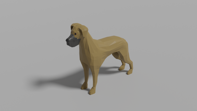 dessin animé génial danois 3d modèle in chien 3dexport lowpoly animal mammifère chiens grand 3D print model - Mito3D