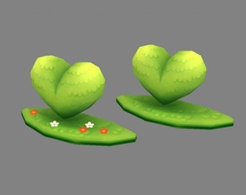 karikatür yeşil kemer heart shaped çimen Kentsel peyzaj kuşağı bitki Bahçıvanlık düşük polimodel el boyalı Bahçe bonsai kalp şekli aşk Çiçekler park doğa çiçekli 3d print model - Mito3D