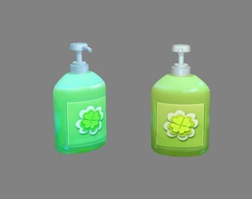 cartoon hand sanitizer sterilization bacteria disinfection clean soap wash cleaning water virus health lowpolymodel painted household 3d print model - Mito3D