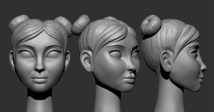 cartoon heads 3d print model woman girl printable 3d print model - Mito3D