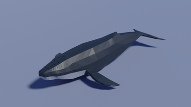 karikatur buckel wal 3d modell 3dexport lowpoly tier säugetier fisch meer ozean wasser aqua 3d print model - Mito3D