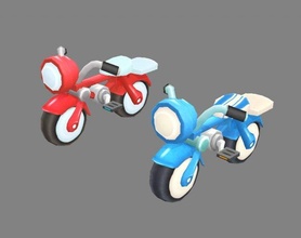 cartoon kids bicycle child vehicle wheel bikes lowpolymodel hand painted bmx bike 3d print model - Mito3D