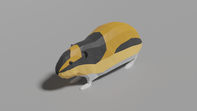 karikatür lemming düşük poli hayvan arktik doğa memeli kemirgen hamster 3d print model - Mito3D