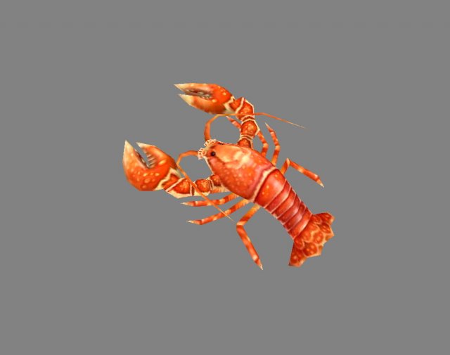 cartoon lobster - sea shrimp crab 3d model in 3dexport crayfish crawfish animals seafood fish lowpolymodel hand 3D print model - Mito3D