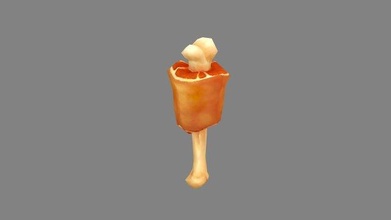 cartoon meat stick - thigh bone butcher vendors food ingredients eating eatables hunger hungry eat meal pork knuckle ham meats lowpolymodel hand painted miscellaneous 3d print model - Mito3D