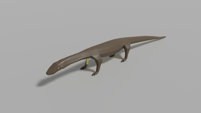 cartoon monitor lizard lowpoly animal reptile nature wild varanus perentie 3D print model - Mito3D