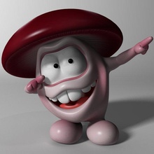 Karikatur Pilz Charakter manipulierten animiert Chraracter toon niedlich Fantasie Champignon Pilze 3d print model - Mito3D