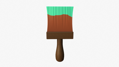 cartoon paintbrush free 3d model in tools 3dexport ar vr pbr game asset lowpoly paint brush color 3d print model - Mito3D
