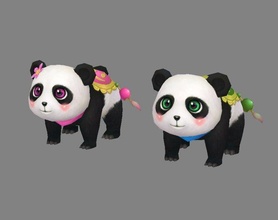 dessin animé panda monter masculin femelle 3d modèle in ours 3dexport zoo animal protéger animaux asie chine lowpolymodel 3d print model - Mito3D