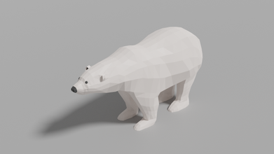 karikatür kutup ayı 3d model in 3dexport düşük poli hayvan memeli arktik kış doğa ayısı 3d print model - Mito3D