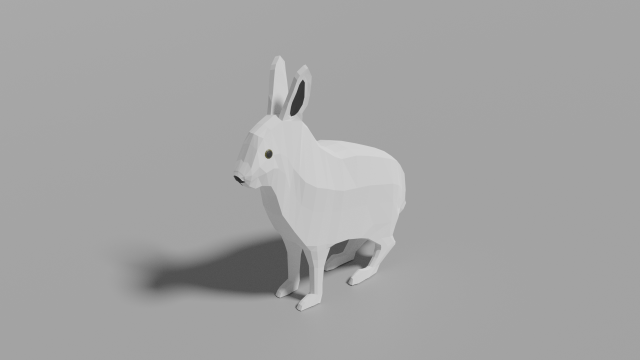 cartone animato polare lepre lowpoly animale mammifero natura artico inverno coniglio 3D print model - Mito3D