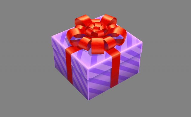 cartone animato viola regalo scatola 3d modello in x mas 3dexport vacanza natale amore amante cuore 3D print model - Mito3D