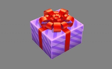 dibujos animados púrpura regalo caja 3d modelo in x mas 3dexport fiesta navidad amor amante corazón 3d print model - Mito3D