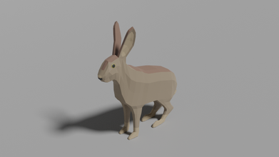 cartone animato coniglio 3d modello in roditore 3dexport lowpoly animale mammifero foresta natura 3d print model - Mito3D