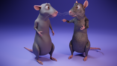 desenho animado rato 3d modelo in roedor 3dexport fofa mamífero pequeno animal fantasia personagem ratos laboratório manipulado pele natureza rattus animais 3d print model - Mito3D