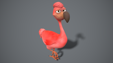 cartoon red bird exotic animal character africa wild 3d print model - Mito3D