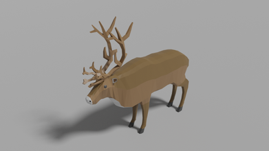 cartoon reindeer 3d model in deer 3dexport lowpoly animal mammal narure arctic winter 3d print model - Mito3D