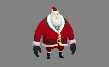 cartone animato santa claus Natale neve anno barba bianca vecchio uomo carattere fantasia 3d print model - Mito3D