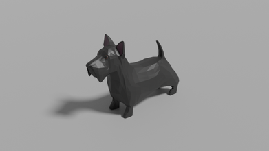 cartoon scottish terrier 3d model in dog 3dexport lowpoly animal mammal dogs scottishterrier 3d print model - Mito3D