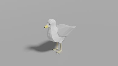 karikatur möwe 3d modell vogel 3dexport lowpoly tier flügel natur arktis winter 3d print model - Mito3D