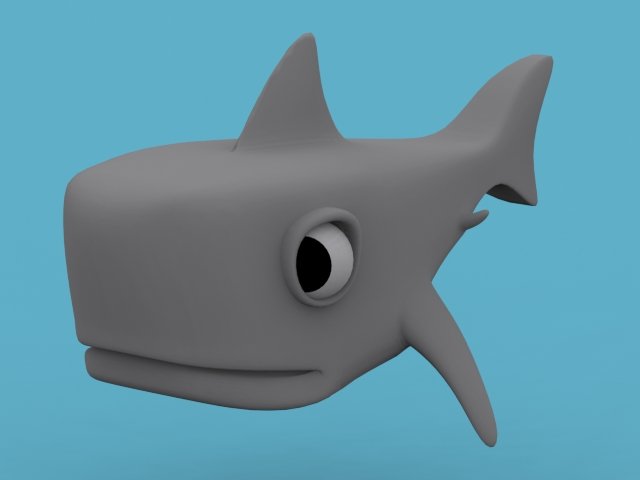 dibujos animados tiburón 3dsmax 3D print model - Mito3D