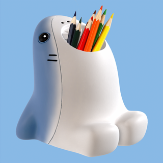 desenho animado Tubarão lápis holder tooth escova suporte banheiro caneta organizar escrivaninha escritório casa vaso Pokémon ikea 3d print model - Mito3D