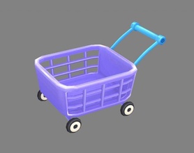 desenho animado compras cesta carrinho 3d modelo in 3dexport shopping supermercado encruzilhada wal martim roda resolver veículo comprar mercado plástico polimodelo mão pintado 3d print model - Mito3D