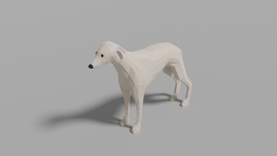 cartone animato levriero lowpoly animale mammifero cane cani segugio 3d print model - Mito3D