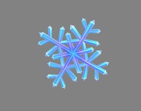dibujos animados copo nieve hielo flor congelado agua frialdad lowpolymodel mano pintado Navidad invierno cristales modelos 3d print model - Mito3D
