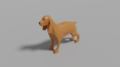cartone animato spaniel 3d modello in cane 3dexport lowpoly animale mammifero cani 3d print model - Mito3D