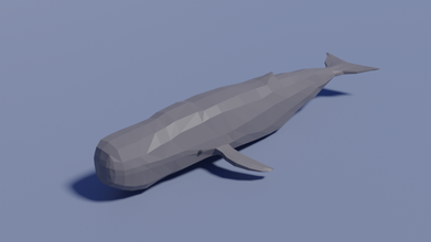 dessin animé sperme baleine 3d modèle in 3dexport lowpoly animal mammifère poisson mer océan l'eau aqua 3d print model - Mito3D