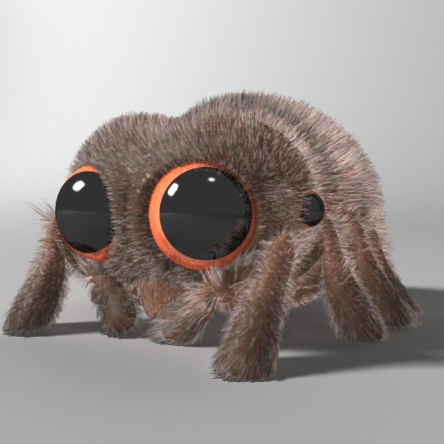 dessin animé araignée gréé toon mignonne veuve arachnide arach arthropode punaise insecte fourrure 3d modèle araignee créature monstre 3D print model - Mito3D