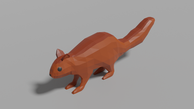 cartoon squirrel lowpoly animal mammal forest nature 3d print model - Mito3D