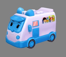 karikatür oyuncak tıbbi ambulans 3d model in otobüs 3dexport araba hastane araçları doktor hemşire kurtarmak kan bağışı düşük polimodel el boyalı ilaç araç bağış 3d print model - Mito3D