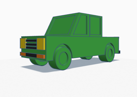 cartoon truck 3d print model in vehicle 3dexport pickup simple automotive 3d print model - Mito3D