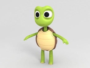 dibujos animados tortuga 3d modelo in 3dexport toon personaje mascota niño playa mar animal reptil acuario 3d print model - Mito3D