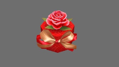desenho animado Casamento presente caixa doce vermelho rosas fita aniversário celebração casar polimodelo mão pintado amante lovegift surpresa 3d print model - Mito3D