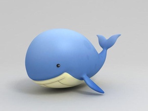 desenho animado baleia animal mamífero mar oceano aquático peixe personagem toon criança água 3d print model - Mito3D