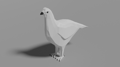 cartone animato salice gallo cedrone 3d modello in uccello 3dexport lowpoly animale natura artico inverno ali willowgrouse 3d print model - Mito3D