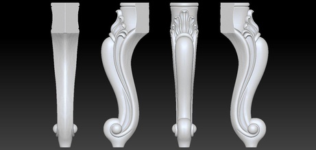 esculpido cabriole mobília perna conjunto 001 3d impressão modelo in 3dexport ornamental padrões jdp cnc arte 3dsmax max maya zbrush cam 3d print model - Mito3D