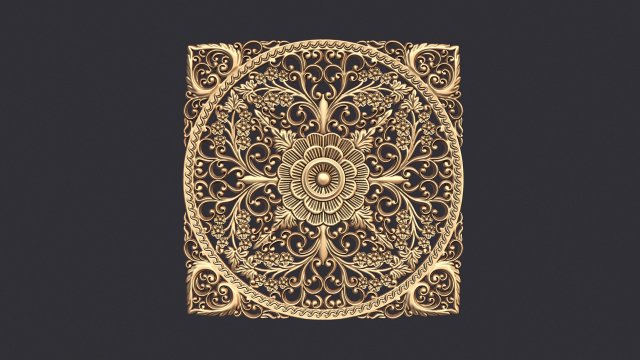 carved decor ornament carving panel artcam printed wood cnc woodcarving woodworking art decoration furniture 3D print model - Mito3D
