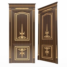 carved door classic 03 doors double entrance interior pallace royal luxury cnc stl rococo woodwork wood work exit interroom wooden 3d print model - Mito3D