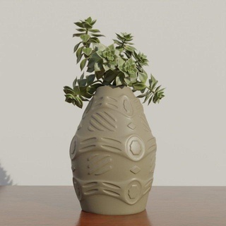 carved vase design decor flower pot plant house decoration architecture interior carving 3d print model - Mito3D