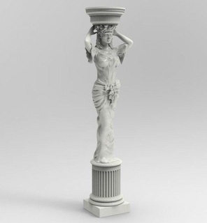 caryatid statue sculpture miniature architecture woman art download 3dexport stl 3d 3dprint printable 3dmodel 3d print model - Mito3D